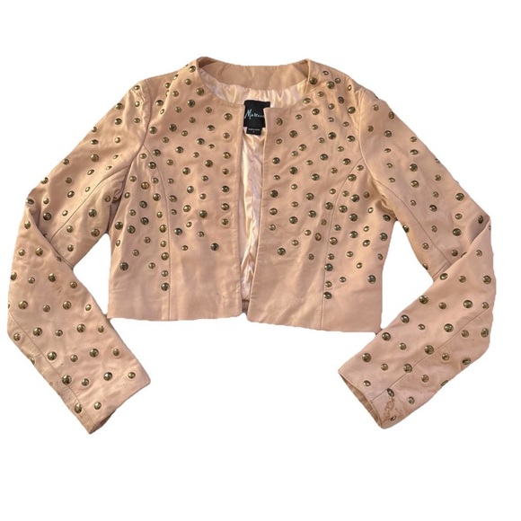 Marciano Jackets & Blazers - Sz S Marciano Blush Studded Leather women’s Jacket used with defects